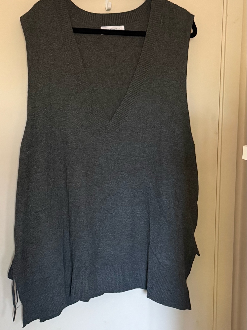 Addition Elle Dark Charcoal Gray V-Neck vest
